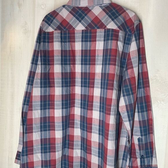 Browning red blue plaid long sleeve button front shirt size x large - Picture 5 of 10